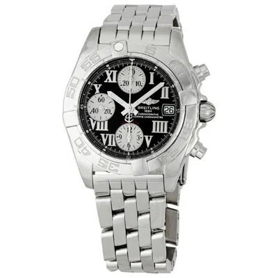 Shop Breitling Chrono Galactic Chronograph Automatic Chronometer Black Dial Men's Watch A13358l
