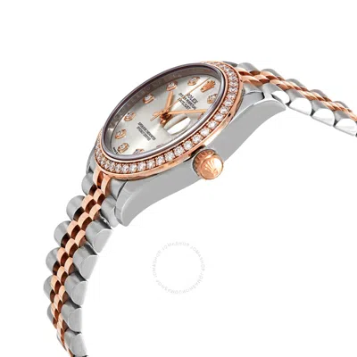 Shop Rolex Datejust Diamond Silver Dial Ladies Watch 278381sdj In Gold / Silver