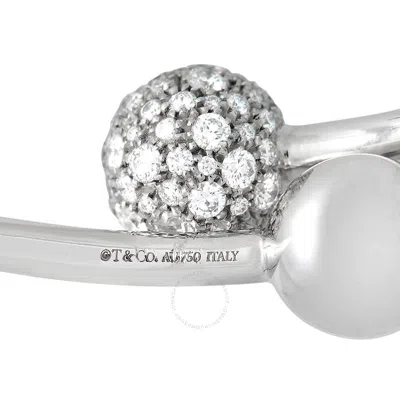 Shop Tiffany & Co  Tiffany   Co. Hardwear 18k White Gold Diamond Ball Bypass Bangle Bracelet Ti03 030824 In Multi-color