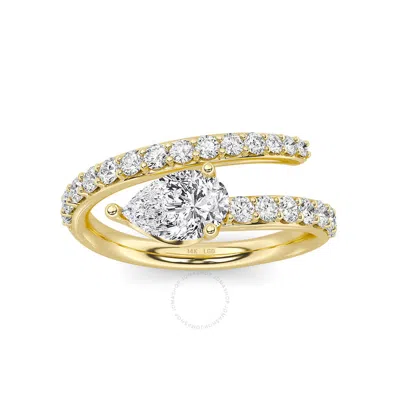Shop Grown Gorgeous Lab Grown Beautiful Ring 14k Yellow Gold Ring 3/4 Ctw Certified (f Vs2)