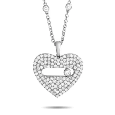 Shop Lb Exclusive 14k White Gold 2.10ct Diamond Pav Heart Necklace Pn15164 W In Multi-color