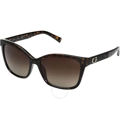 Shop Guess Factory Brown Gradient Cat Eye Ladies Sunglasses Gf0300 52f 57 In Brown / Dark