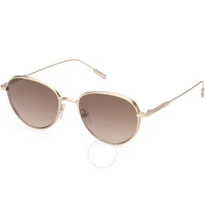Shop Ermenegildo Zegna Brown Mirror Round Men's Sunglasses Ez0208 32g 52 In Brown / Gold