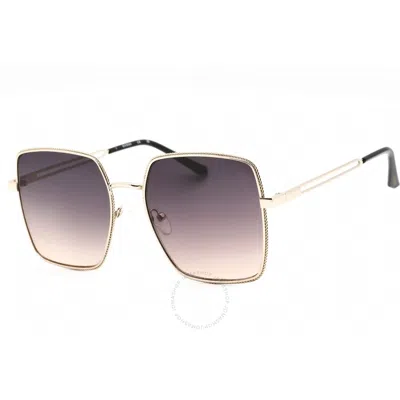Shop Guess Factory Smoke Gradient Square Ladies Sunglasses Gf0419 32b 58 In Gold