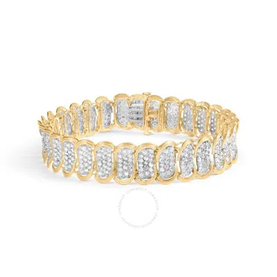 Shop Haus Of Brilliance 10k Yellow Gold 5.00 Cttw Diamond Oval Banded Link Bracelet (i-j Color