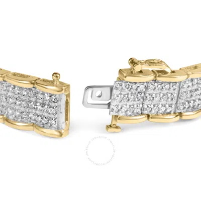 Shop Haus Of Brilliance 10k Yellow Gold 5.00 Cttw Round-cut Diamond Link 7" Bracelet (j-k Color