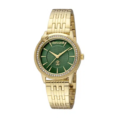 Shop Roberto Cavalli Fashion Watch Quartz Green Dial Ladies Watch Rc5l037m0065 In Gold Tone / Green / Yellow