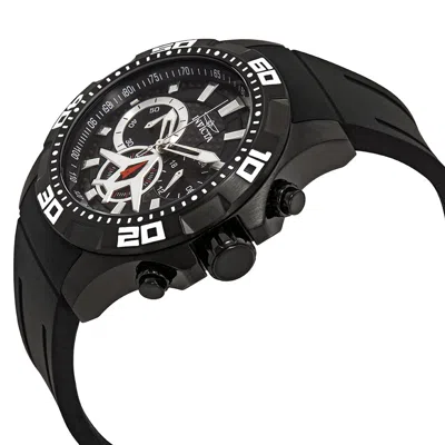 Shop Invicta Aviator Multi-function Black Carbon Fiber Dial Black Polyurethane Men's Watch 21741