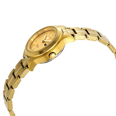 Shop Seiko Series 5 Automatic Gold Dial Gold-tone Ladies Watch Syme02 In Gold / Gold Tone