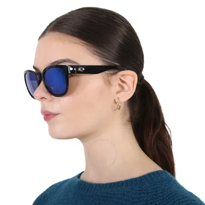 Shop Costa Del Mar Salina Polarized Blue Mirror Glass Ladies Sunglasses 6s9051 905101 53 In Black / Blue