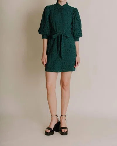Shop Aureum Evergreen Eyelet Dress In Green