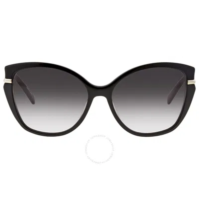 Longchamp Grey Gradient Cat Eye Ladies Sunglasses Lo627s 001 57 In Black / Grey