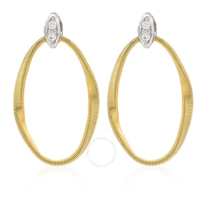 Shop Marco Bicego Marrakech Onde Collection 18k Yellow Gold And Diamond Link Stud In Gold-tone
