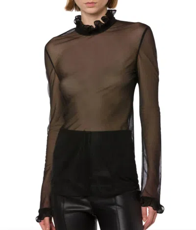 Philosophy Di Lorenzo Serafini Techno Chiffon Blouse In Black In Black