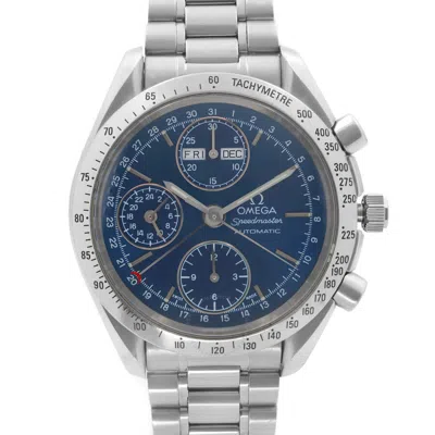 Shop Omega Speedmaster Chronograph Gmt Automatic Blue Dial Men's Watch 3521.80.