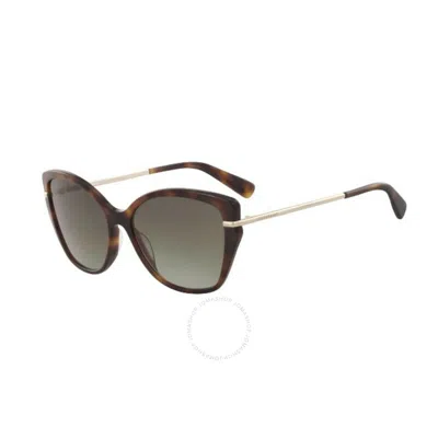 Shop Longchamp Brown Gradient Butterfly Ladies Sunglasses Lo627s 214 57