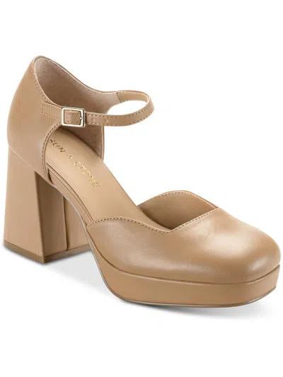 Sun + Stone Viennaap Womens Square Toe Ankle Ankle Strap In Brown