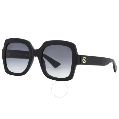 Gucci Grey Gradient Square Ladies Sunglasses Gg1337s 001 54 In Black / Grey