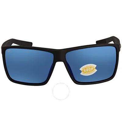Shop Costa Del Mar Rincon Blue Mirror Polarized Polycarbonate Men's Sunglasses 6s9018 901837 63 In Black / Blue