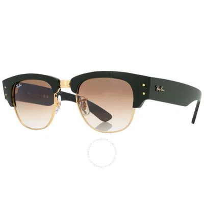 Shop Ray Ban Mega Clubmaster Light Brown Gradient Square Unisex Sunglasses Rb0316s 136851 50 In Brown / Gold / Green