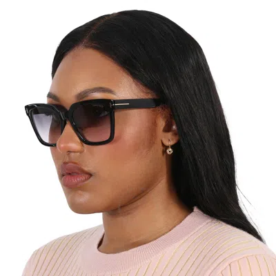 Tom Ford Selby Smoke Gradient Square Ladies Sunglasses Ft0952 01b 55 In Black