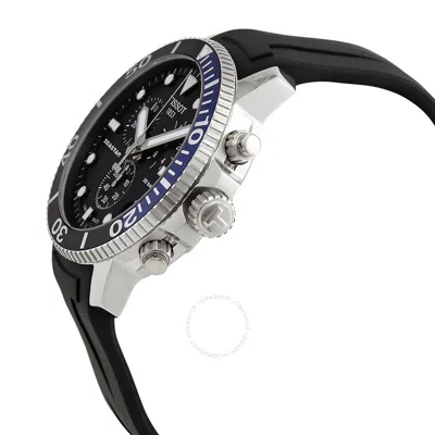 Shop Tissot Seastar 1000 Chronograph Quartz Black Dial Batman Bezel Men's Watch T120.417.17.051.02 In Black / Blue
