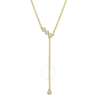 Shop Created Forever 1/8 Ct Tgw Lab Created Diamond Lariat Necklace In 18k Yellow Gold Plated Sterling Si