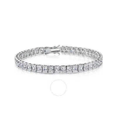 Shop Megan Walford .925 Sterling Silver Cubic Zirconia Tennis Bracelet In White