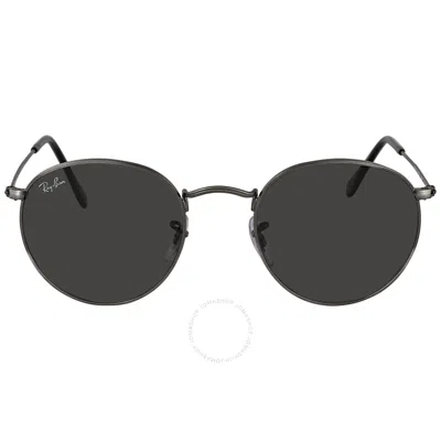 Shop Ray Ban Round Metal Antiqued Dark Greyunisex Sunglasses Rb3447 9229b1 50 In Dark / Grey / Gun Metal / Gunmetal