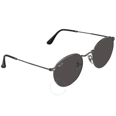 Shop Ray Ban Round Metal Antiqued Dark Greyunisex Sunglasses Rb3447 9229b1 50 In Dark / Grey / Gun Metal / Gunmetal