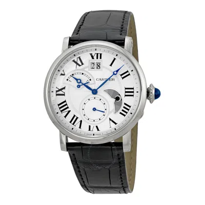 Shop Cartier Rotonde De  Automatic Day-night Silver Dial Men's Watch W1556368 In Black / Blue / Silver / Skeleton