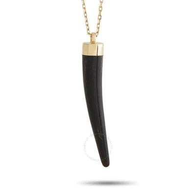Shop Gucci 18k Yellow Gold Onyx Italian Horn Necklace Gu01 031124 In Multi-color