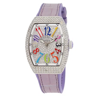 Shop Franck Muller Vanguard Automatic Diamond Unisex Watch V 32 Sc At Fo D Cd Col Drm Ac Vl In Pink / Purple / White