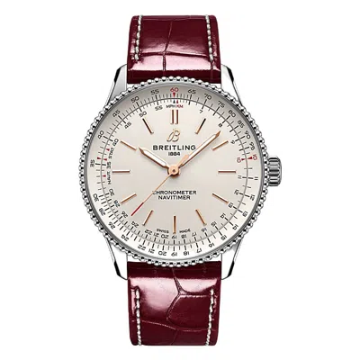 Shop Breitling Automatic White Dial Ladies Watch A17327211g1p1 In Burgundy / Gold Tone / Rose / Rose Gold Tone / White