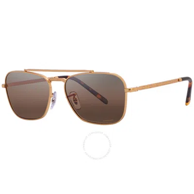 Ray Ban New Caravan Polarized Clear Gradient Dark Brown Rectangular Unisex Sunglasses Rb3636 9196g5  In Brown / Dark / Gold