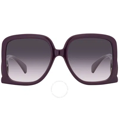 Shop Gucci Grey Gradient Square Ladies Sunglasses Gg1326s 003 58 In Grey / Purple