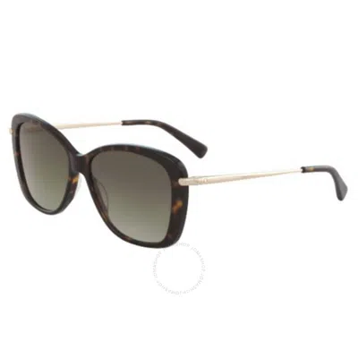 Shop Longchamp Brown Gradient Butterfly Ladies Sunglasses Lo616s 213 56 In Brown / Dark