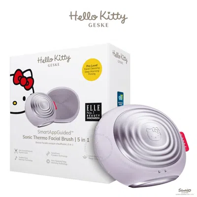 Shop Geske X Hello Kitty Smartappguided 5-in-1 Sonic Thermo Facial Brush In Purple