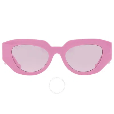 Gucci Womens Pink Gc002107 Rectangle-frame Acetate Sunglasses In Ink / Pink