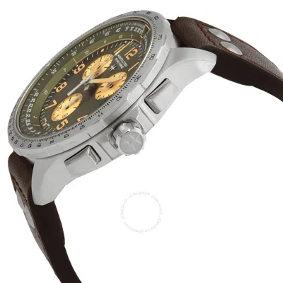 Shop Hamilton Khaki Aviation Chronograph Quartz Green Dial Men's Watch H77932560 In Brown / Green / Khaki