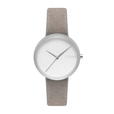 Shop Fjord Laurens White Dial Ladies Watch Fj-6059-01 In Grey / White