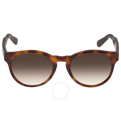 Shop Ferragamo Salvatore  Brown Gradient Round Ladies Sunglasses Sf1068s 240 52 In Brown / Tortoise