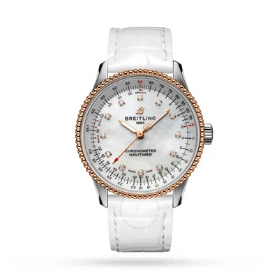 Shop Breitling Navitimer Automatic Ladies Watch U17395211a1p4 In Gold / Gold Tone / Mother Of Pearl / Rose / Rose Gold / Rose Gold Tone / White