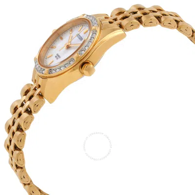 Shop Citizen Quartz Crystal Ladies Watch Eu6062-50d In Gold Tone / Mother Of Pearl