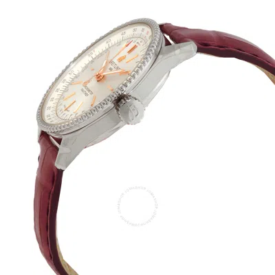 Shop Breitling Navitimer Automatic Chronometer Silver Dial Ladies Watch A17395f41g1p1 In Burgundy / Gold Tone / Rose / Rose Gold Tone / Silver