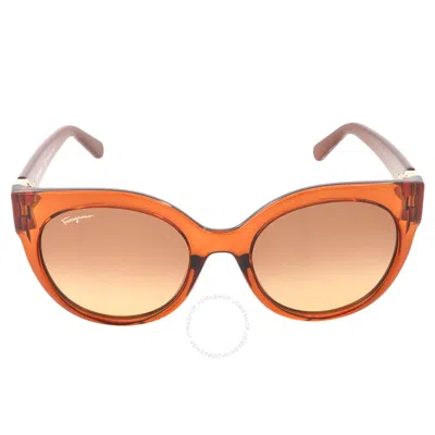Shop Ferragamo Salvatore  Brown Gradient Butterfly Ladies Sunglasses Sf1031s 261 53