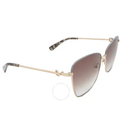 Longchamp Brown Gradient Square Ladies Sunglasses Lo153s 734 59 In Brown / Gold