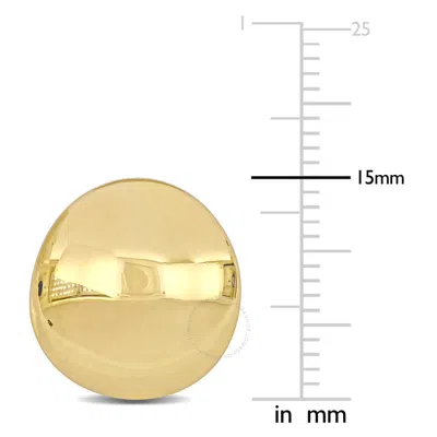 Amour 15mm Domed Omega Clip Back Earrings In 14k Yellow Gold In Yellow