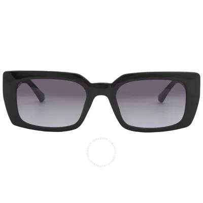 Shop Calvin Klein Grey Gradient Rectangular Ladies Sunglasses Ckj22606s 001 53 In Black / Grey