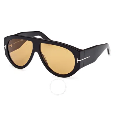 Tom Ford Acetate Sunglasses Black In Black / Brown